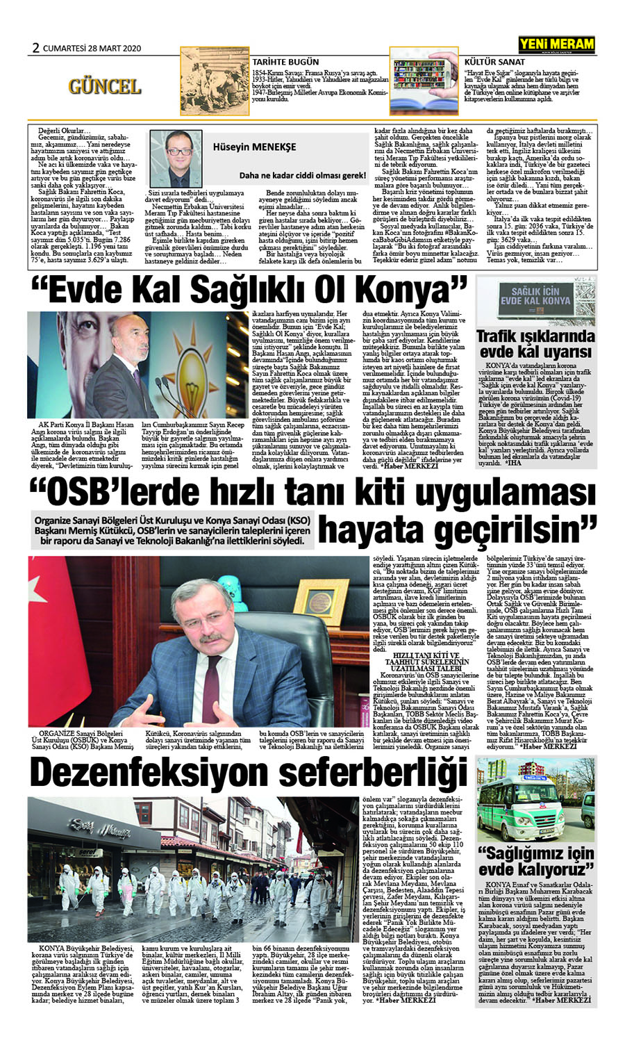 28 Mart 2020 Yeni Meram Gazetesi