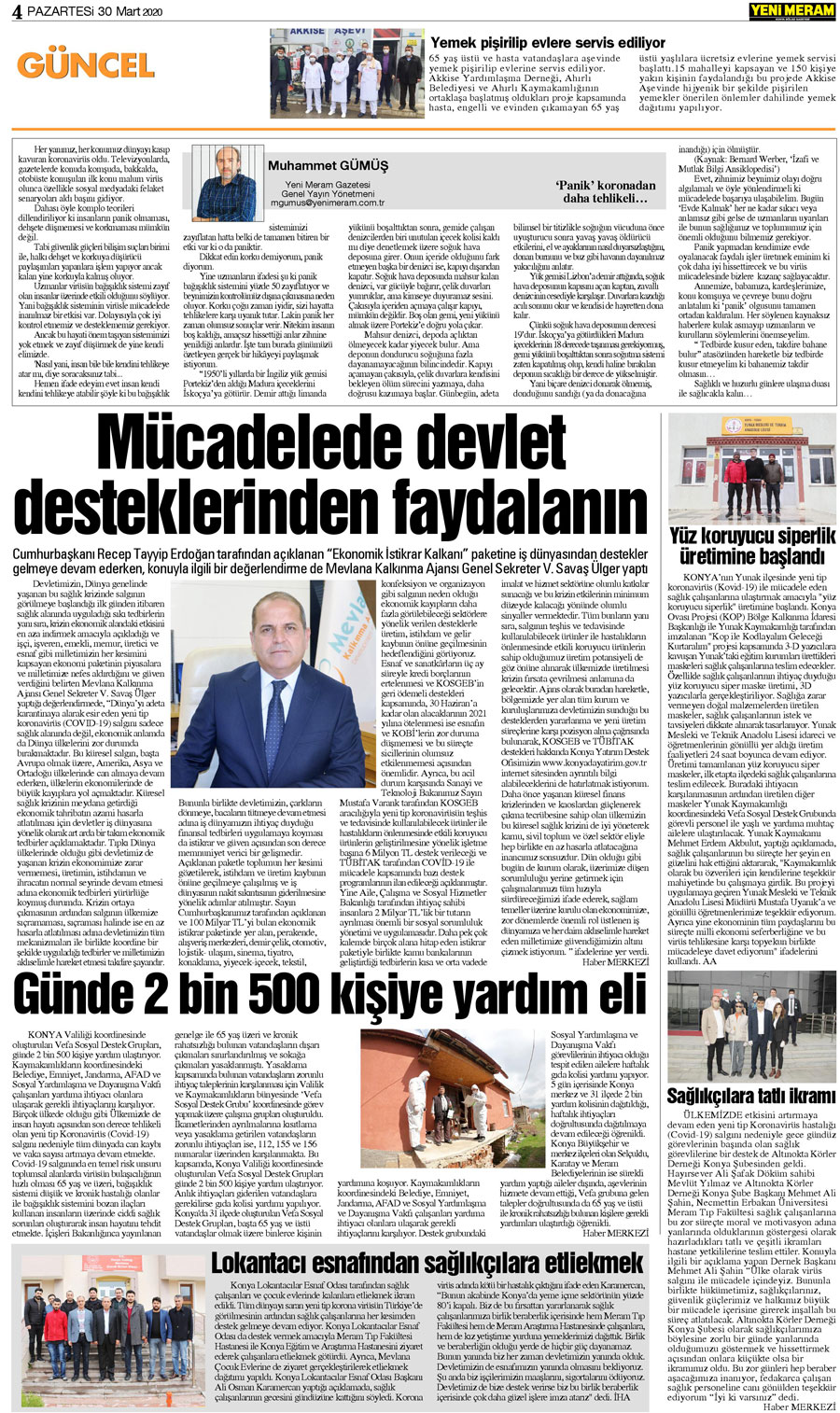 30 Mart 2020 Yeni Meram Gazetesi