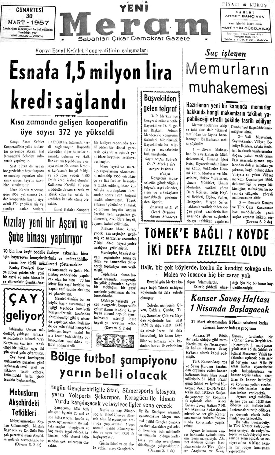 30 Mart 2020 Yeni Meram Gazetesi