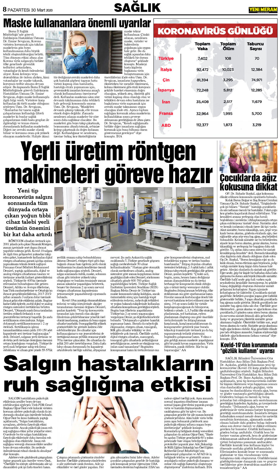 30 Mart 2020 Yeni Meram Gazetesi