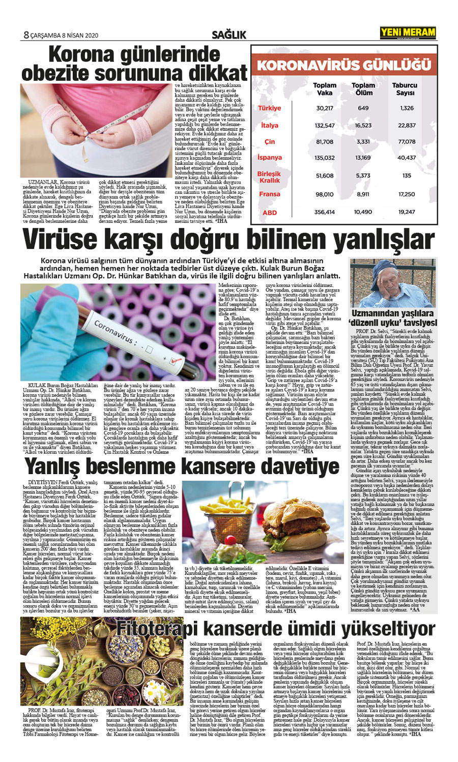 8 Nisan 2020 Yeni Meram Gazetesi