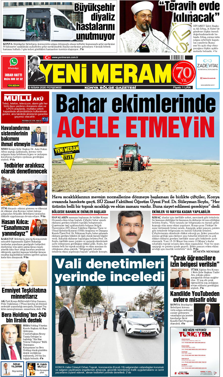 9 Nisan 2020 Yeni Meram Gazetesi