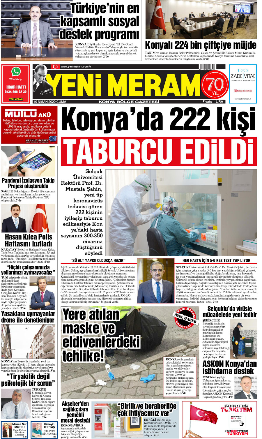 10 Nisan 2020 Yeni Meram Gazetesi