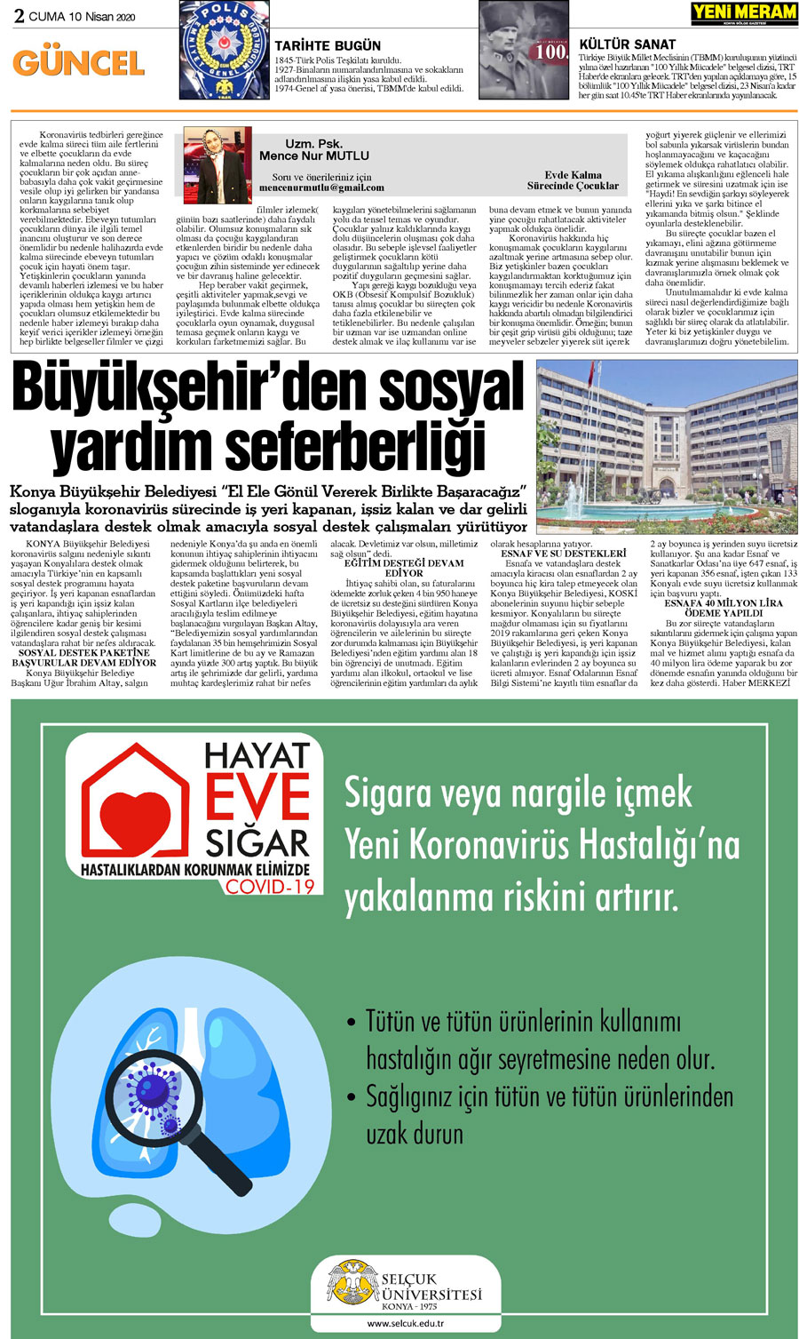 10 Nisan 2020 Yeni Meram Gazetesi