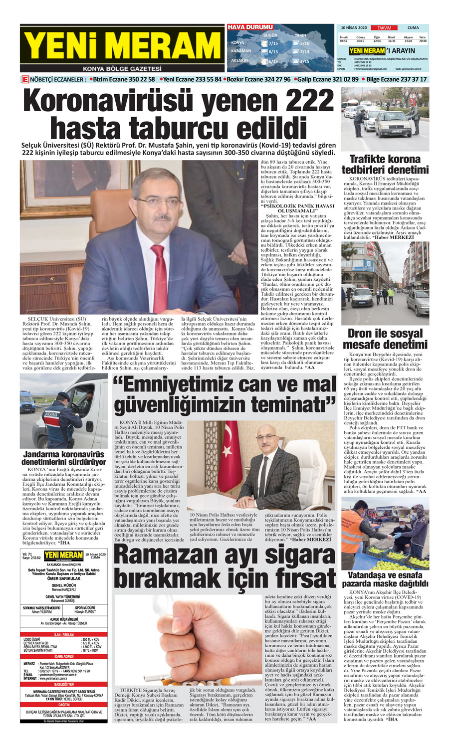 10 Nisan 2020 Yeni Meram Gazetesi