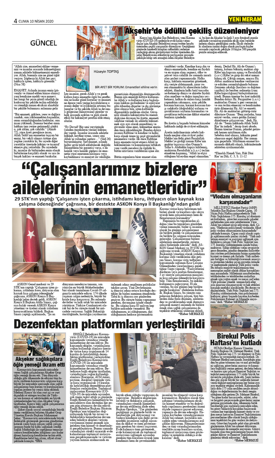 10 Nisan 2020 Yeni Meram Gazetesi