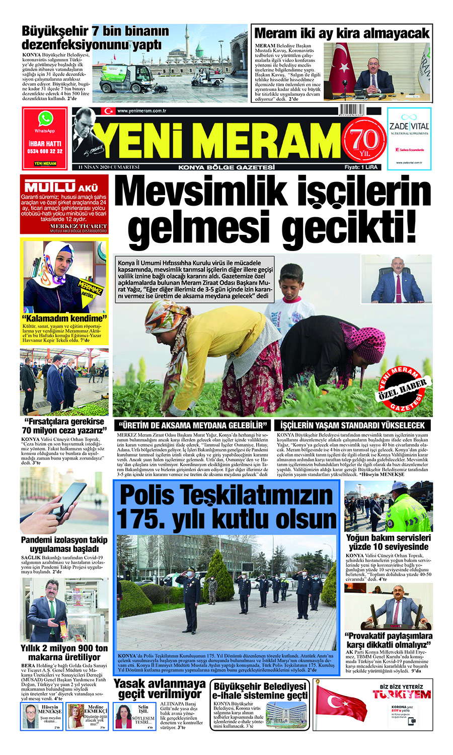 11 Nisan 2020 Yeni Meram Gazetesi