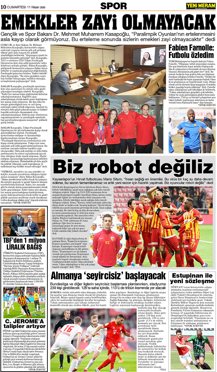 11 Nisan 2020 Yeni Meram Gazetesi