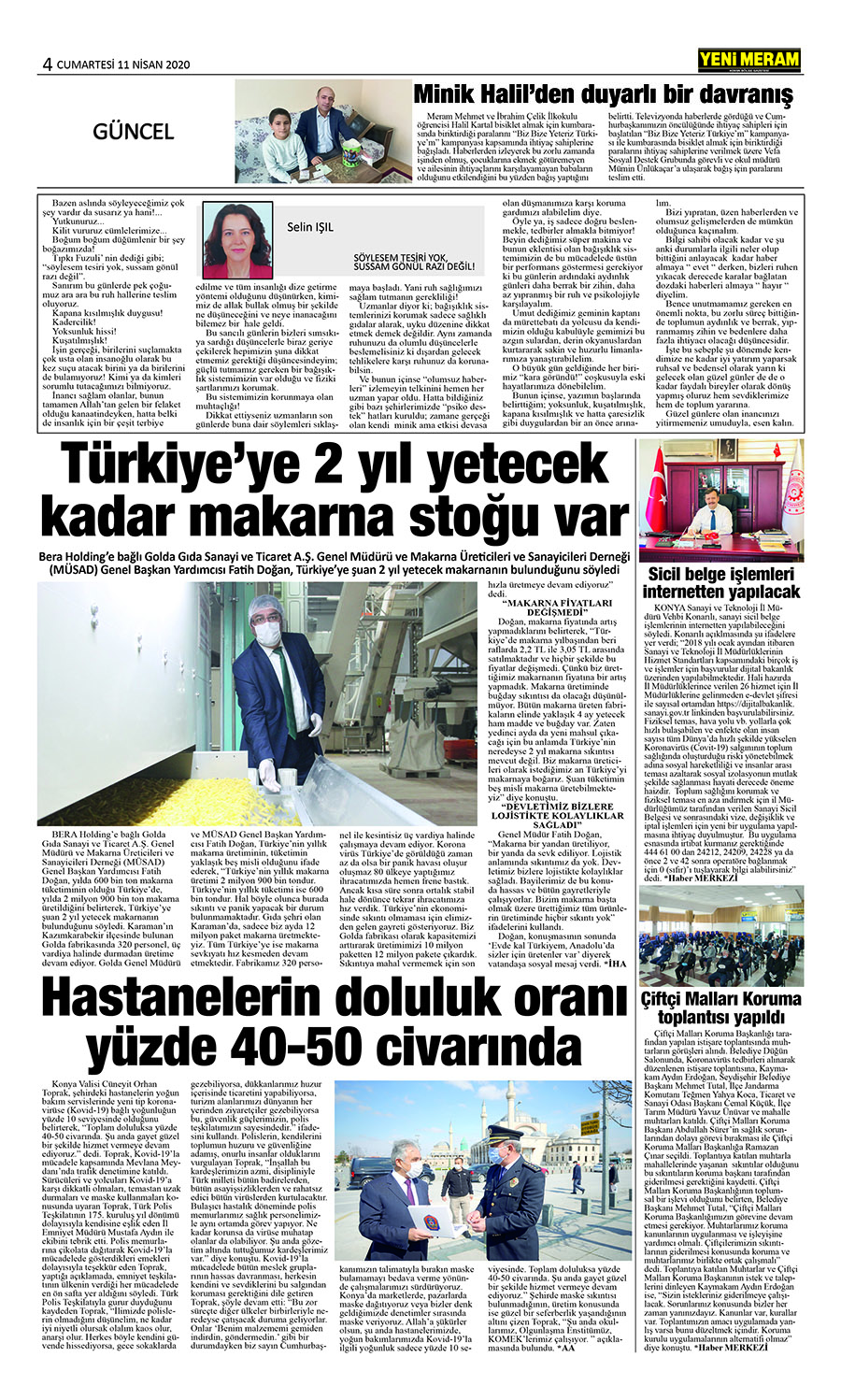 11 Nisan 2020 Yeni Meram Gazetesi