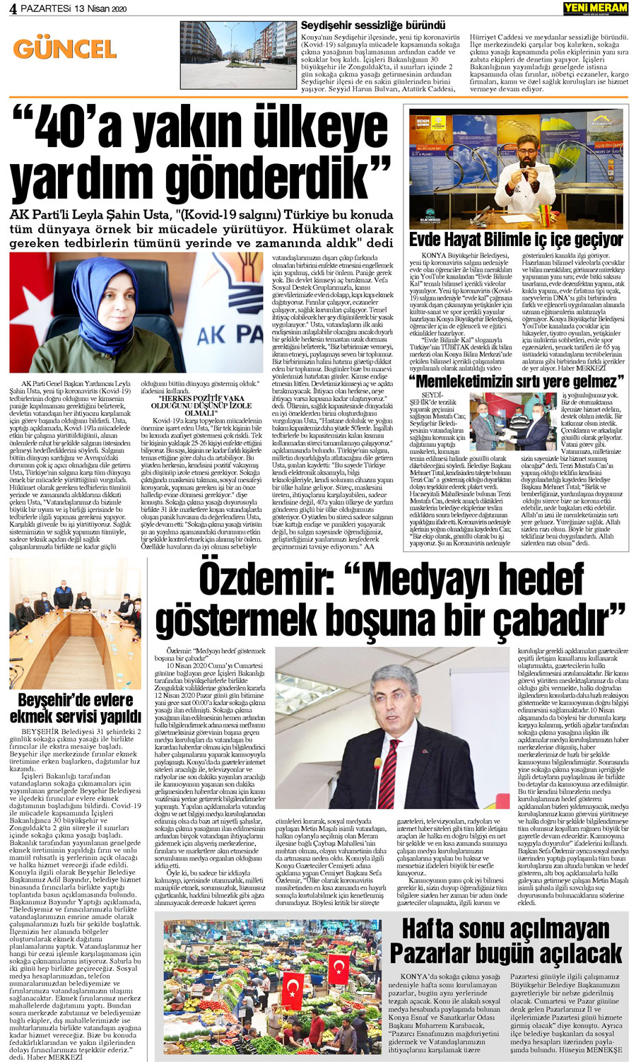 13 Nisan 2020 Yeni Meram Gazetesi