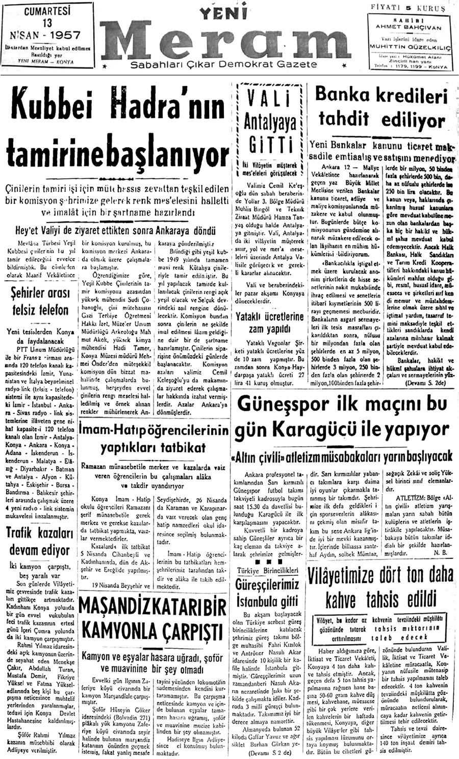 13 Nisan 2020 Yeni Meram Gazetesi