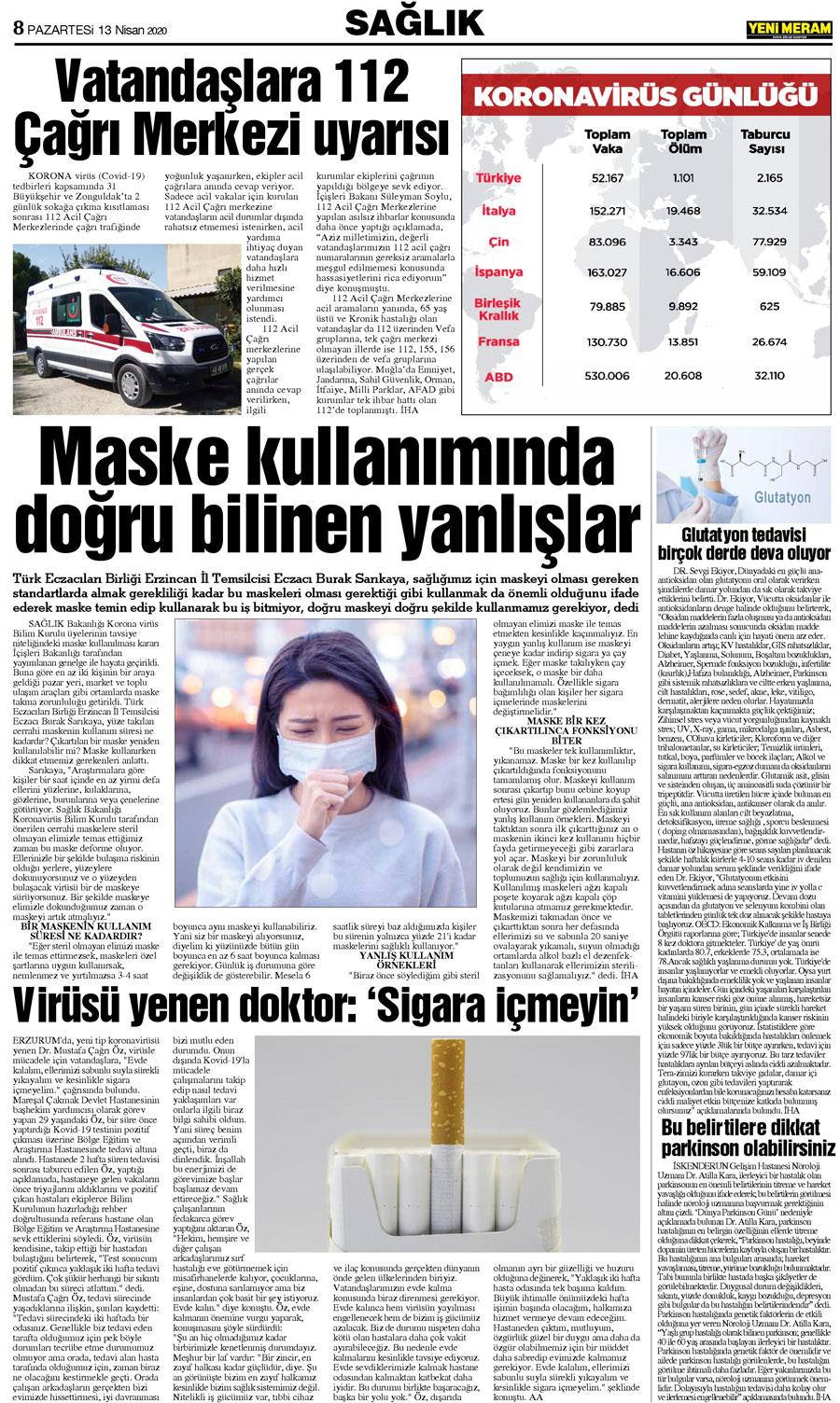 13 Nisan 2020 Yeni Meram Gazetesi