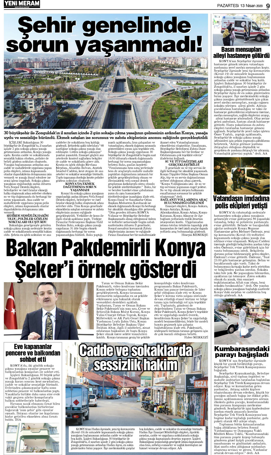 13 Nisan 2020 Yeni Meram Gazetesi