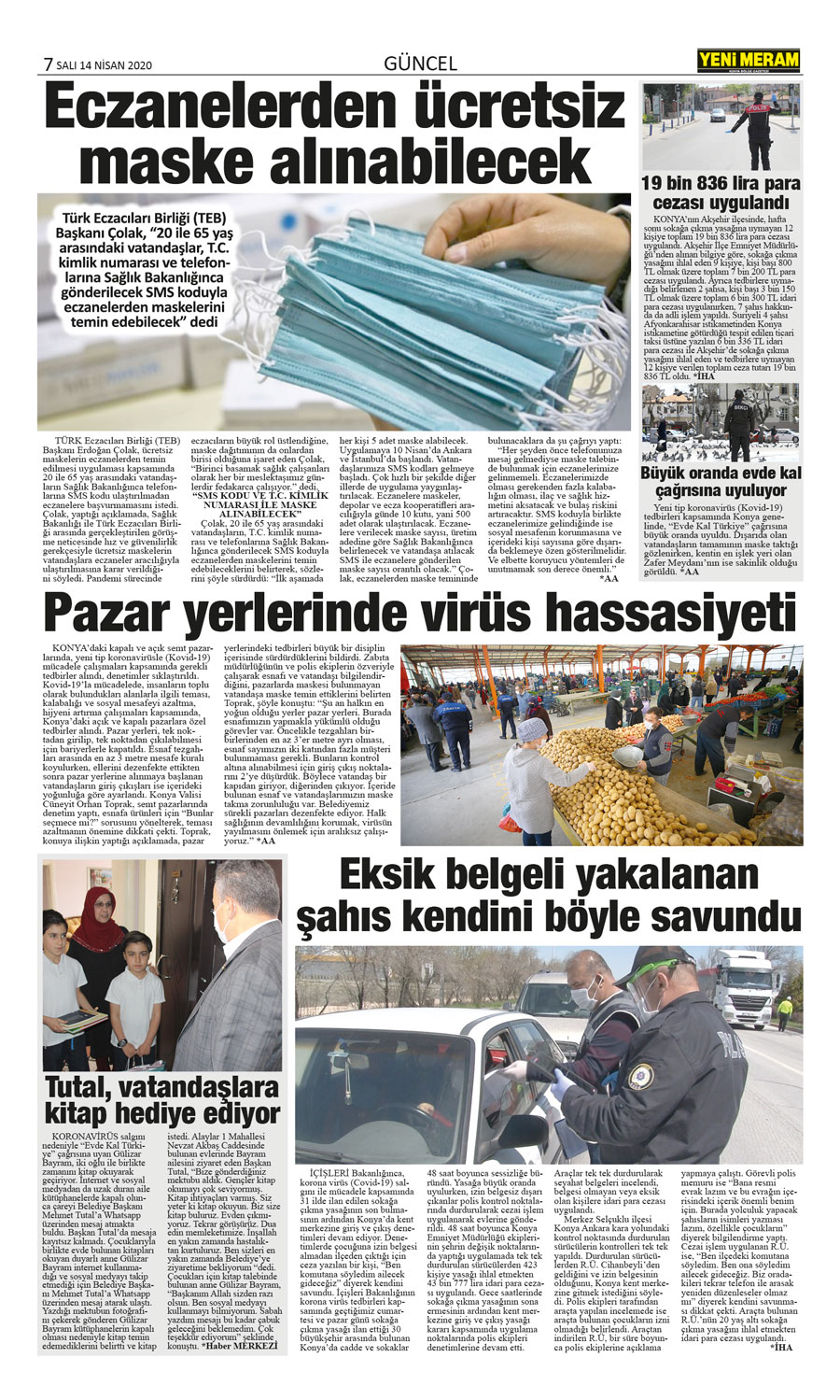 14 Nisan 2020 Yeni Meram Gazetesi