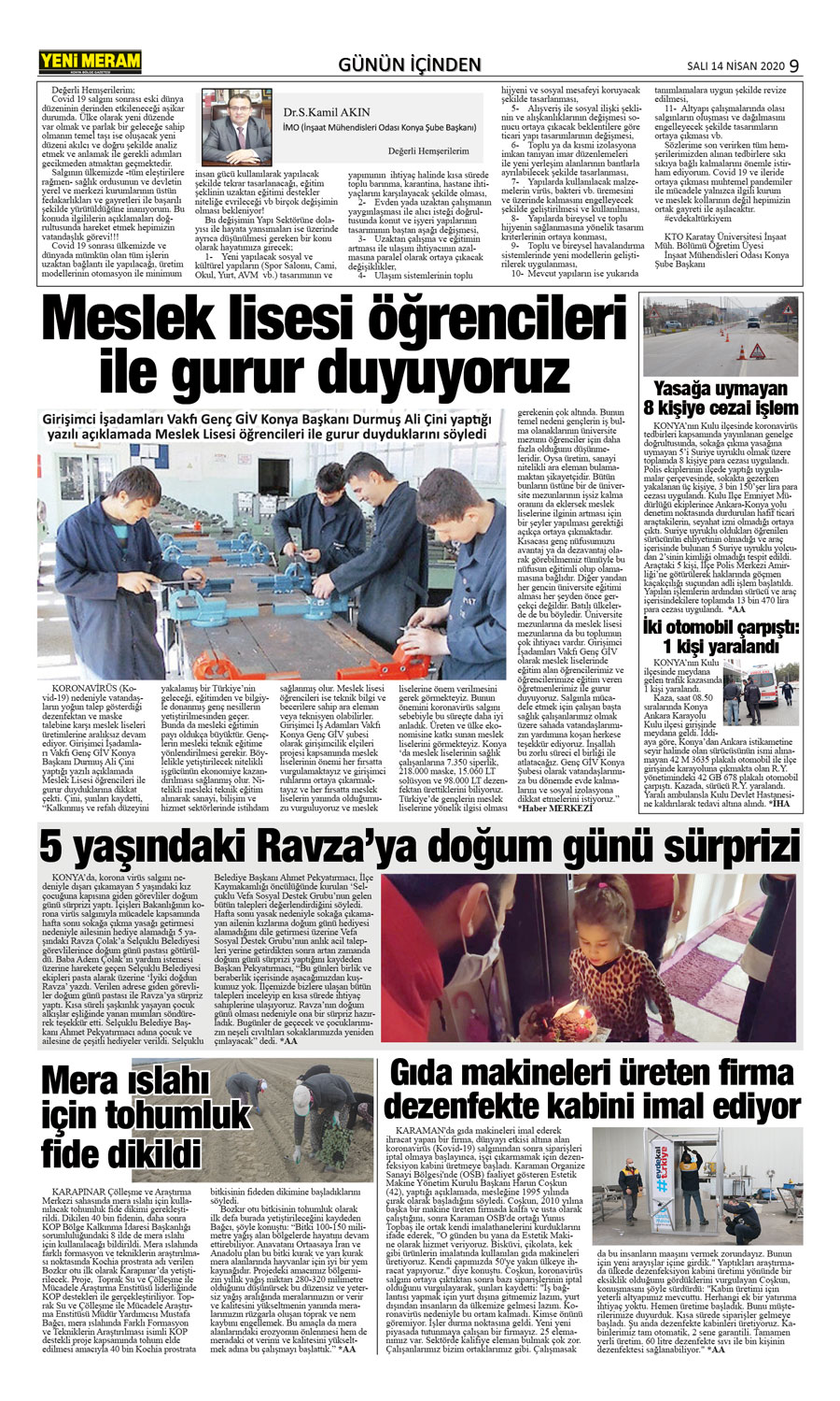 14 Nisan 2020 Yeni Meram Gazetesi