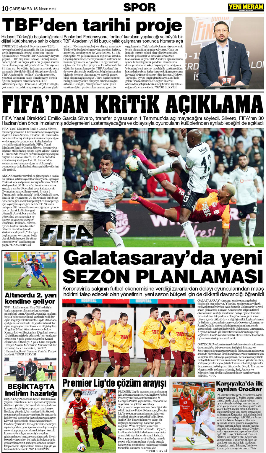 15 Nisan 2020 Yeni Meram Gazetesi