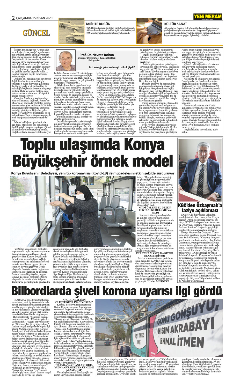 15 Nisan 2020 Yeni Meram Gazetesi