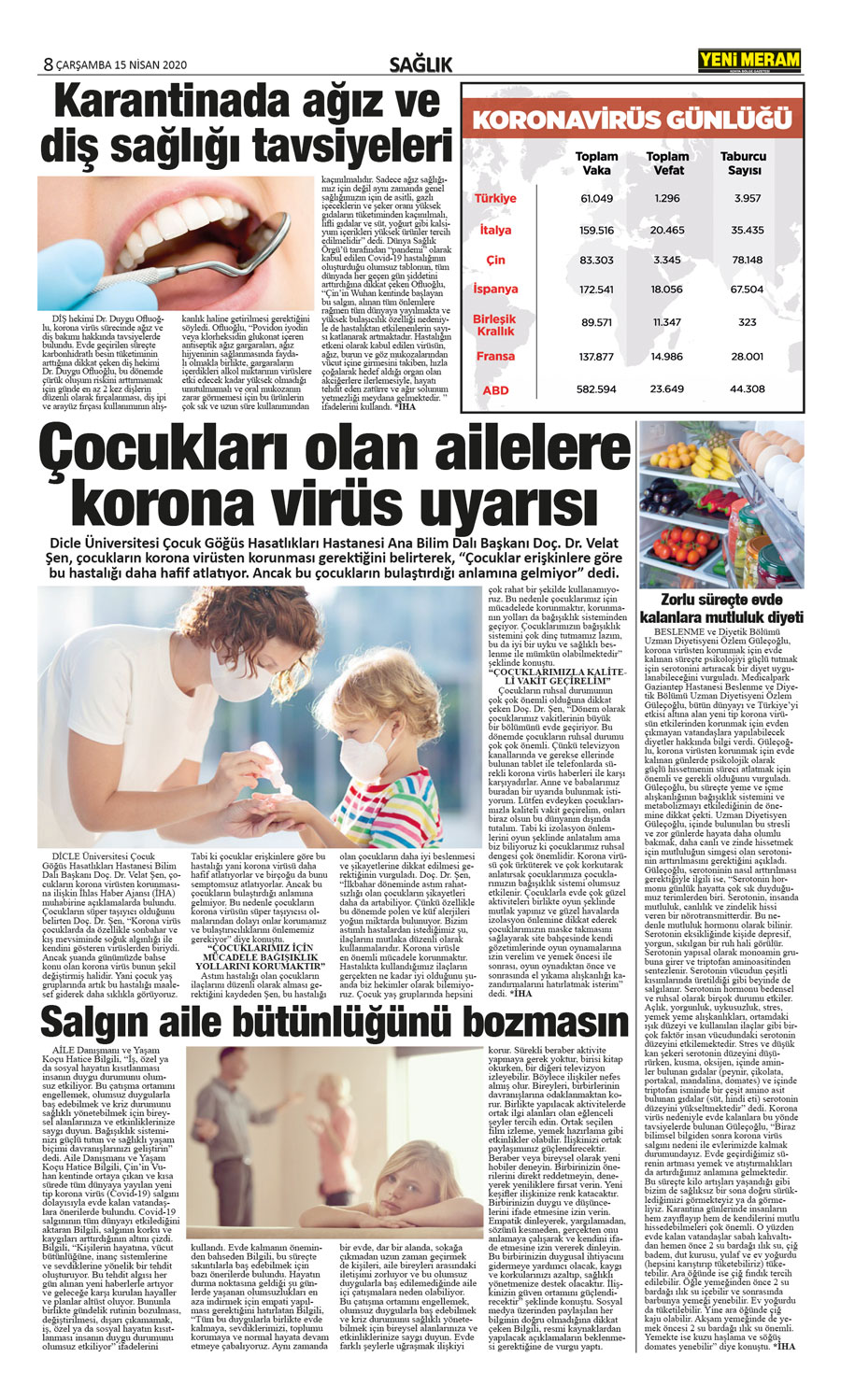 15 Nisan 2020 Yeni Meram Gazetesi