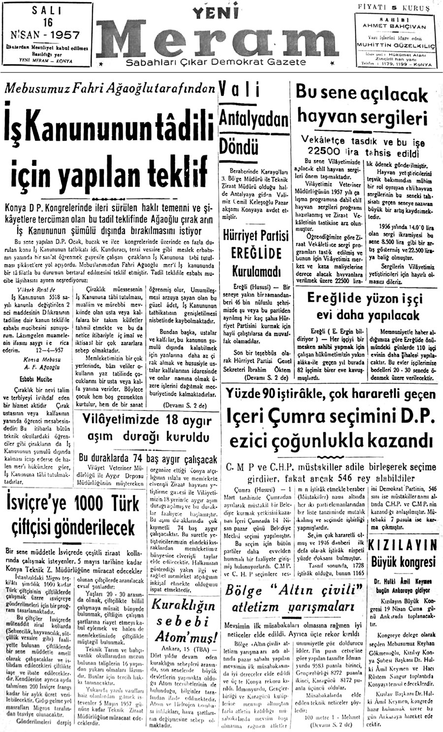 16 Nisan 2020 Yeni Meram Gazetesi