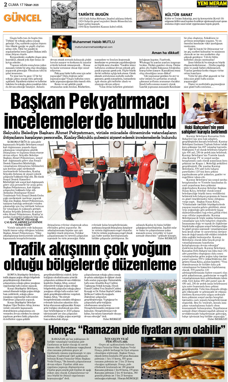 17 Nisan 2020 Yeni Meram Gazetesi