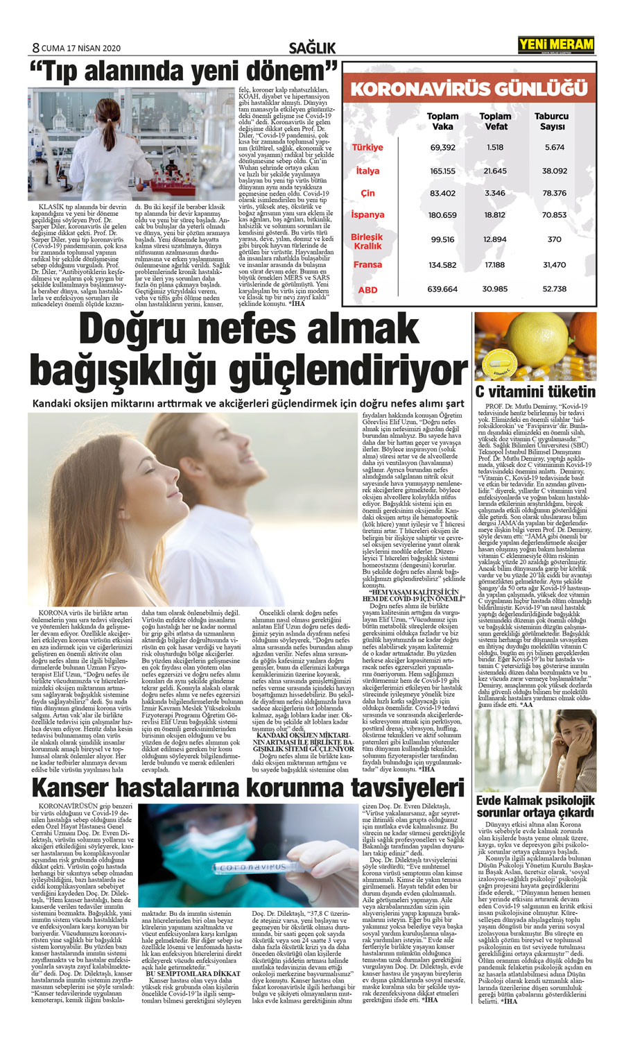 17 Nisan 2020 Yeni Meram Gazetesi