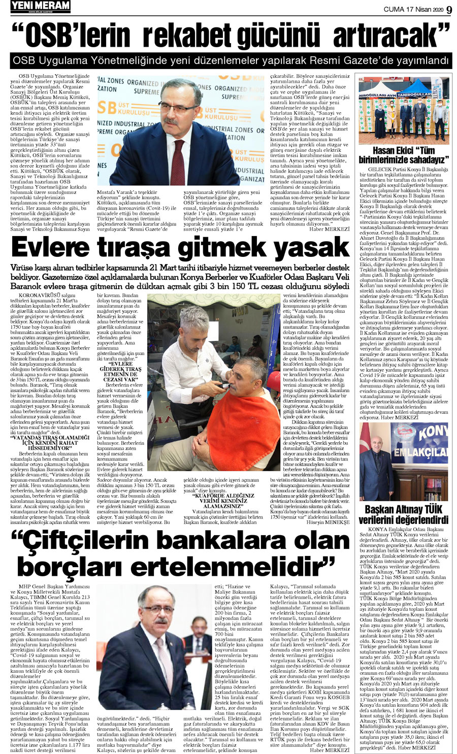 17 Nisan 2020 Yeni Meram Gazetesi