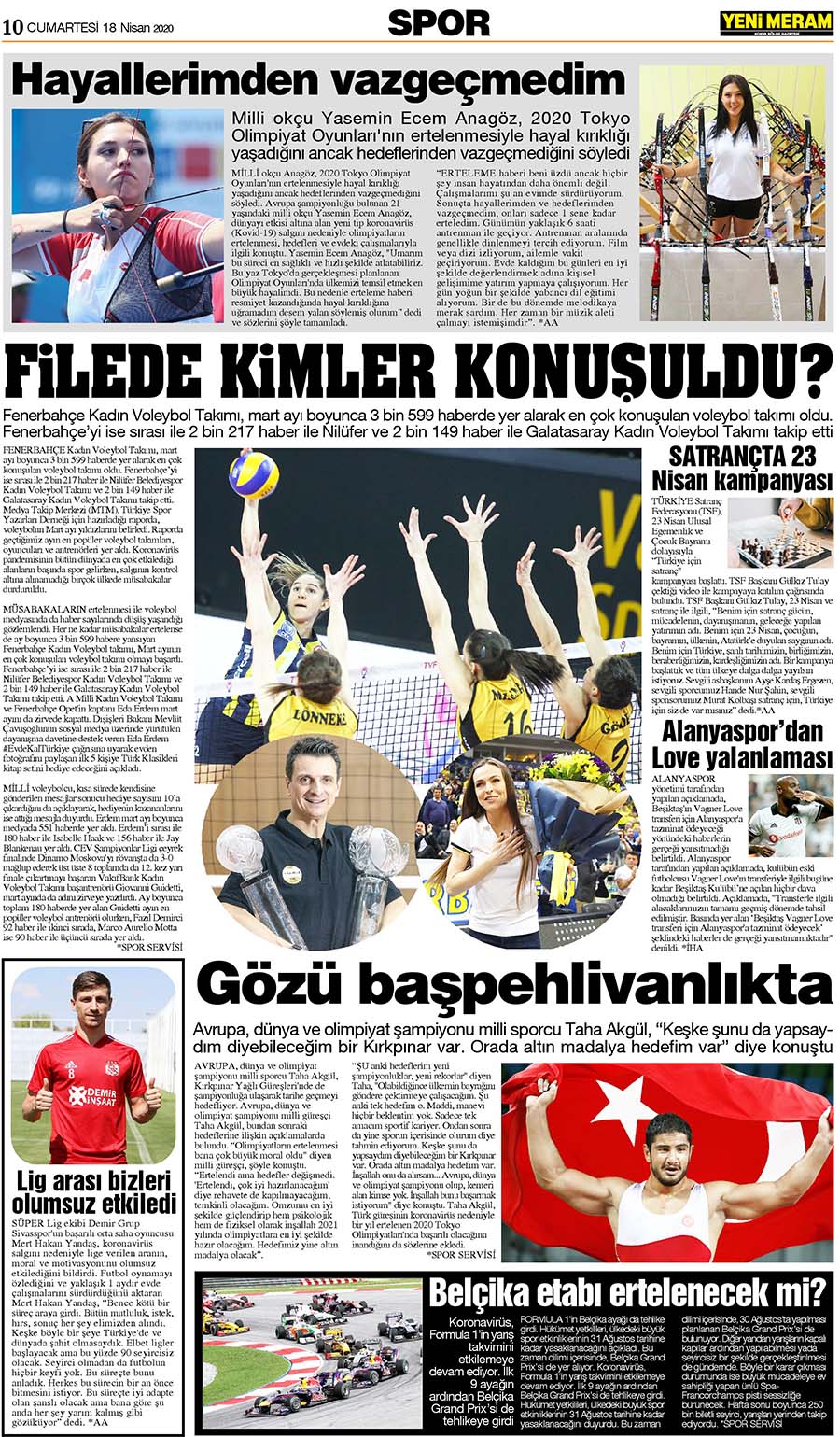 18 Nisan 2020 Yeni Meram Gazetesi