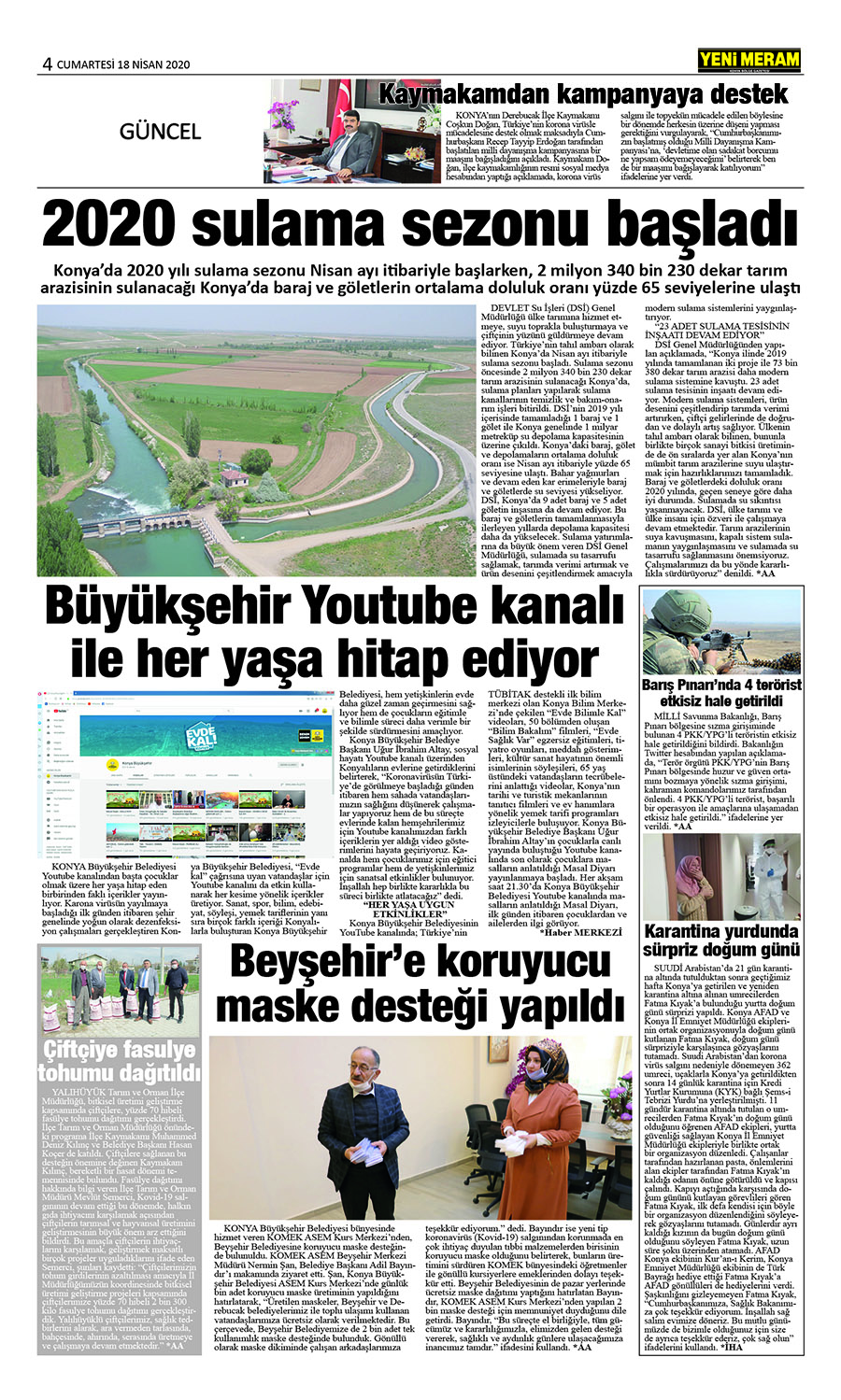 18 Nisan 2020 Yeni Meram Gazetesi