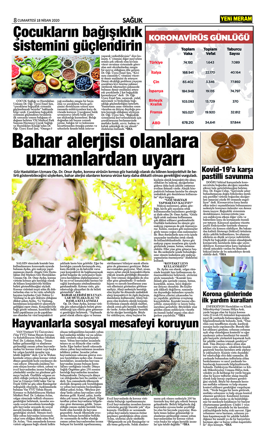 18 Nisan 2020 Yeni Meram Gazetesi