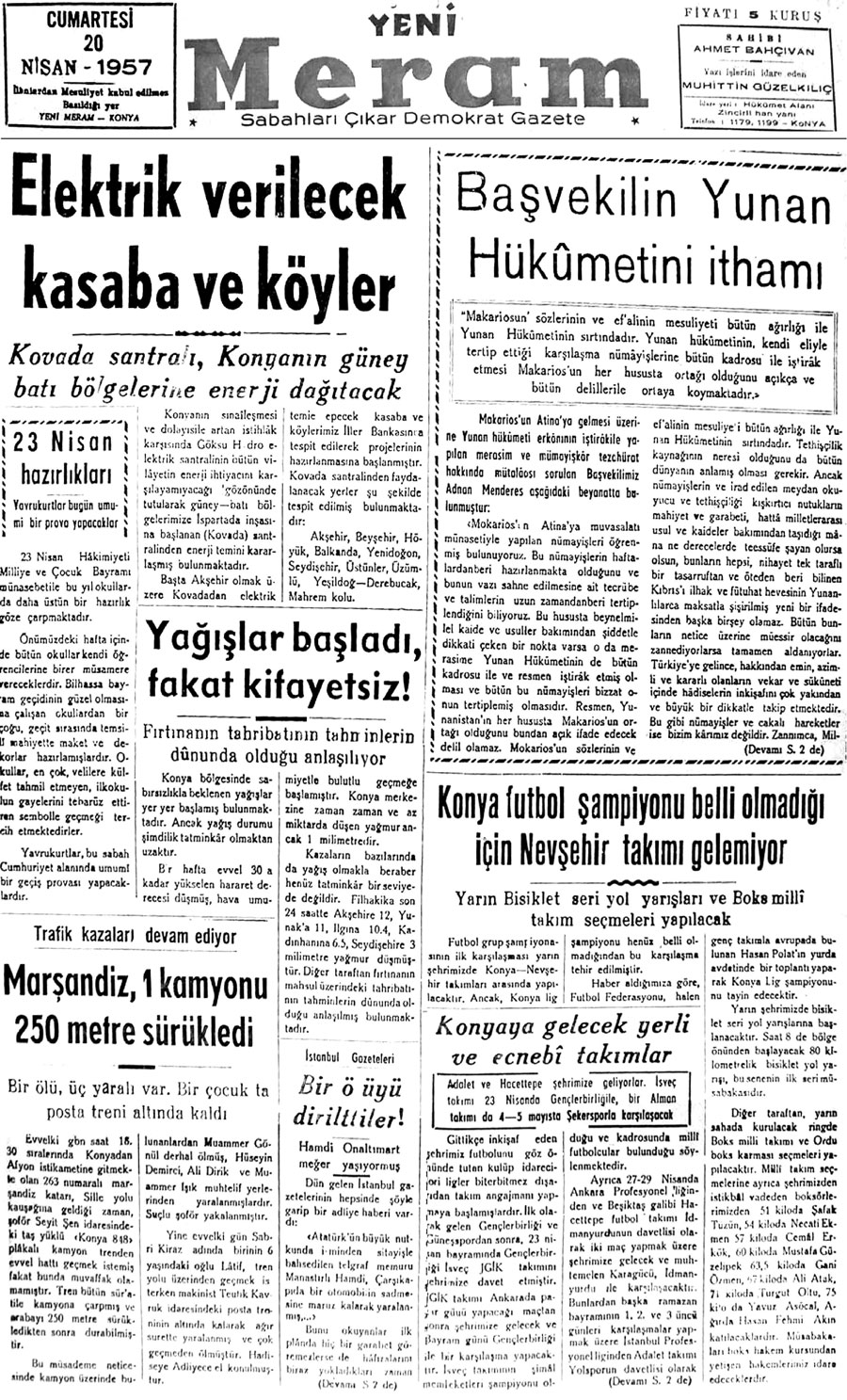 20 Nisan 2020 Yeni Meram Gazetesi