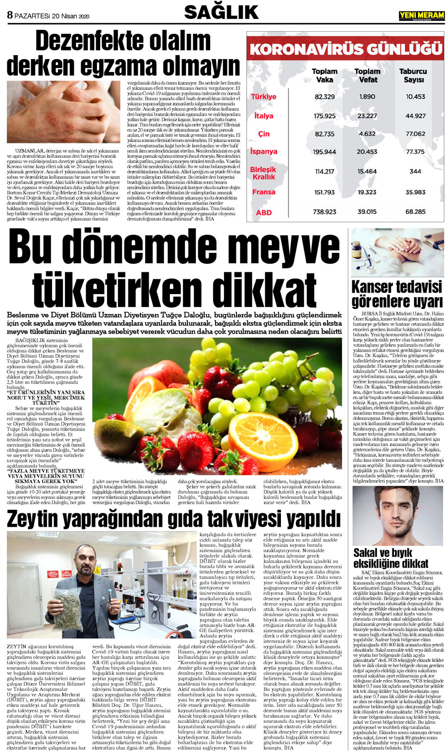 20 Nisan 2020 Yeni Meram Gazetesi