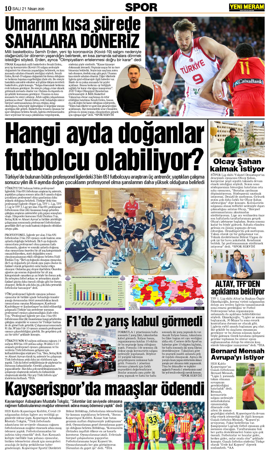 21 Nisan 2020 Yeni Meram Gazetesi