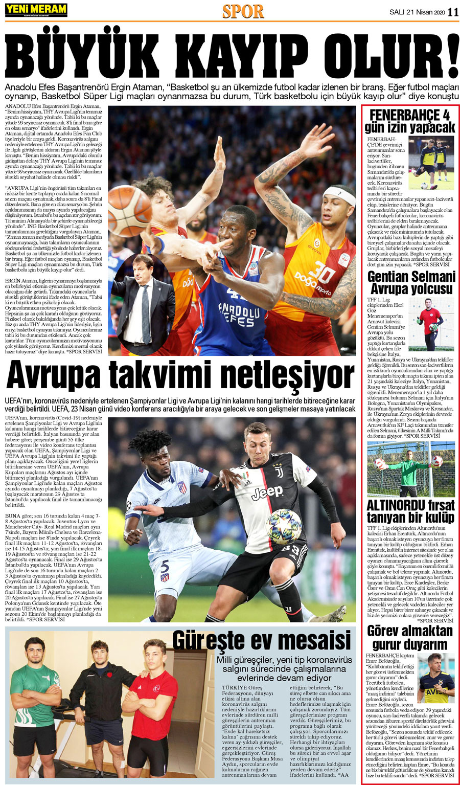 21 Nisan 2020 Yeni Meram Gazetesi