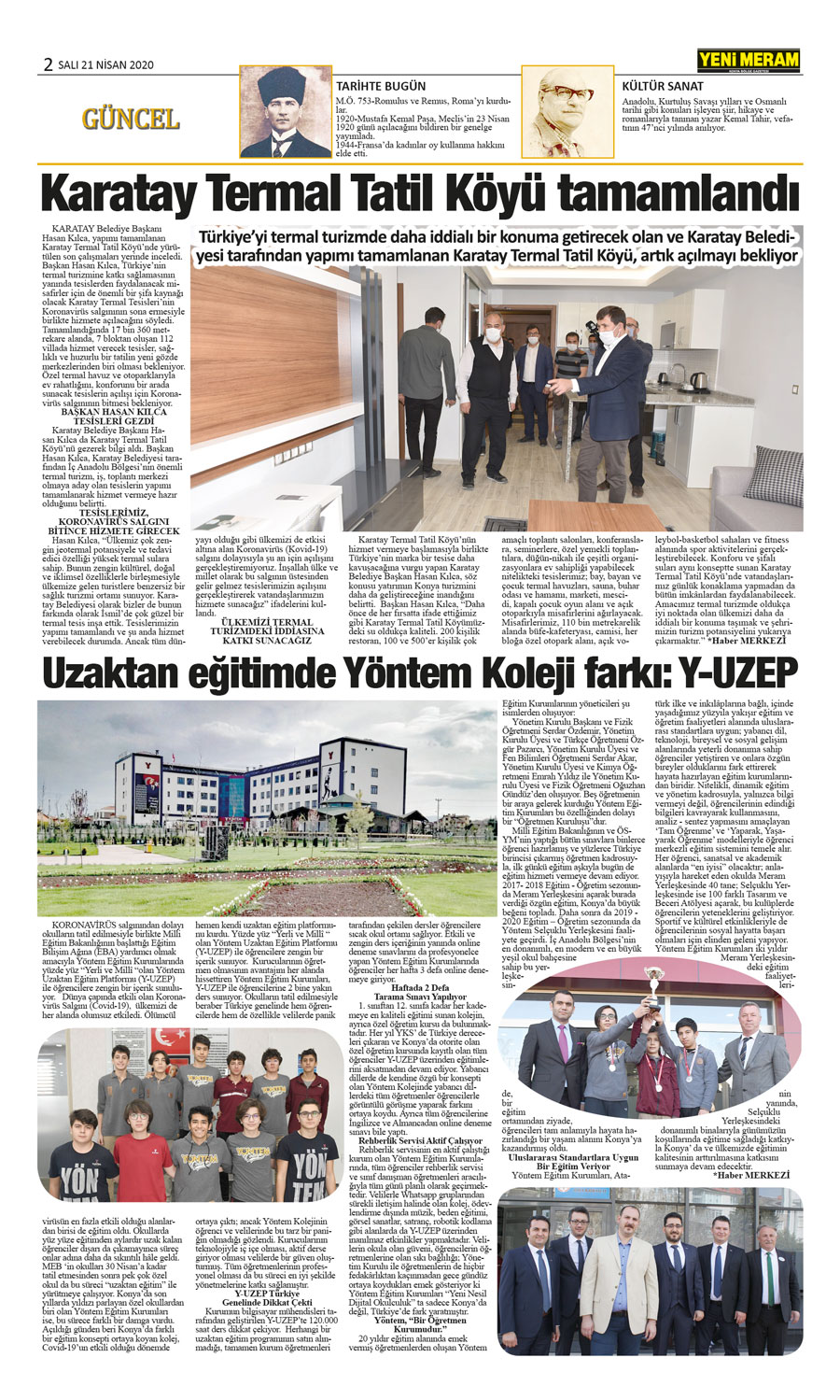 21 Nisan 2020 Yeni Meram Gazetesi