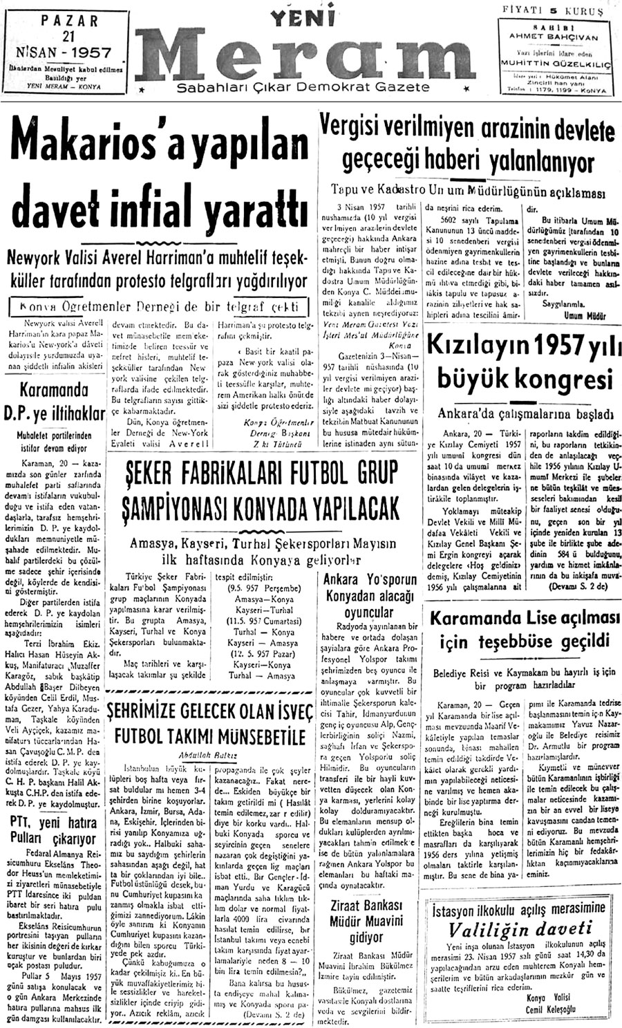 21 Nisan 2020 Yeni Meram Gazetesi