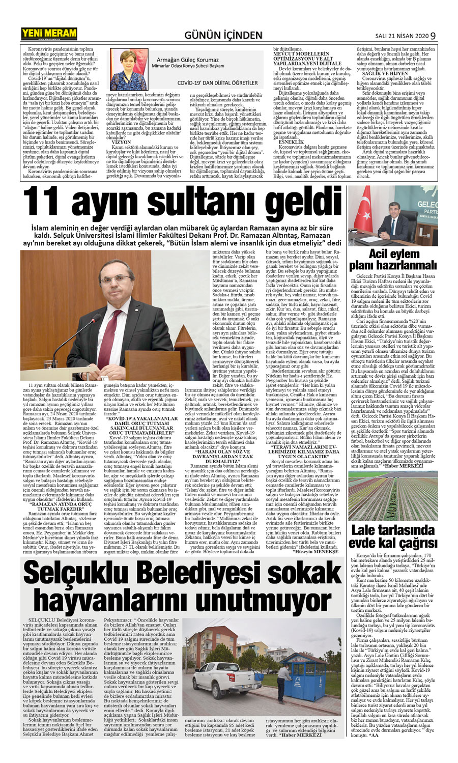 21 Nisan 2020 Yeni Meram Gazetesi