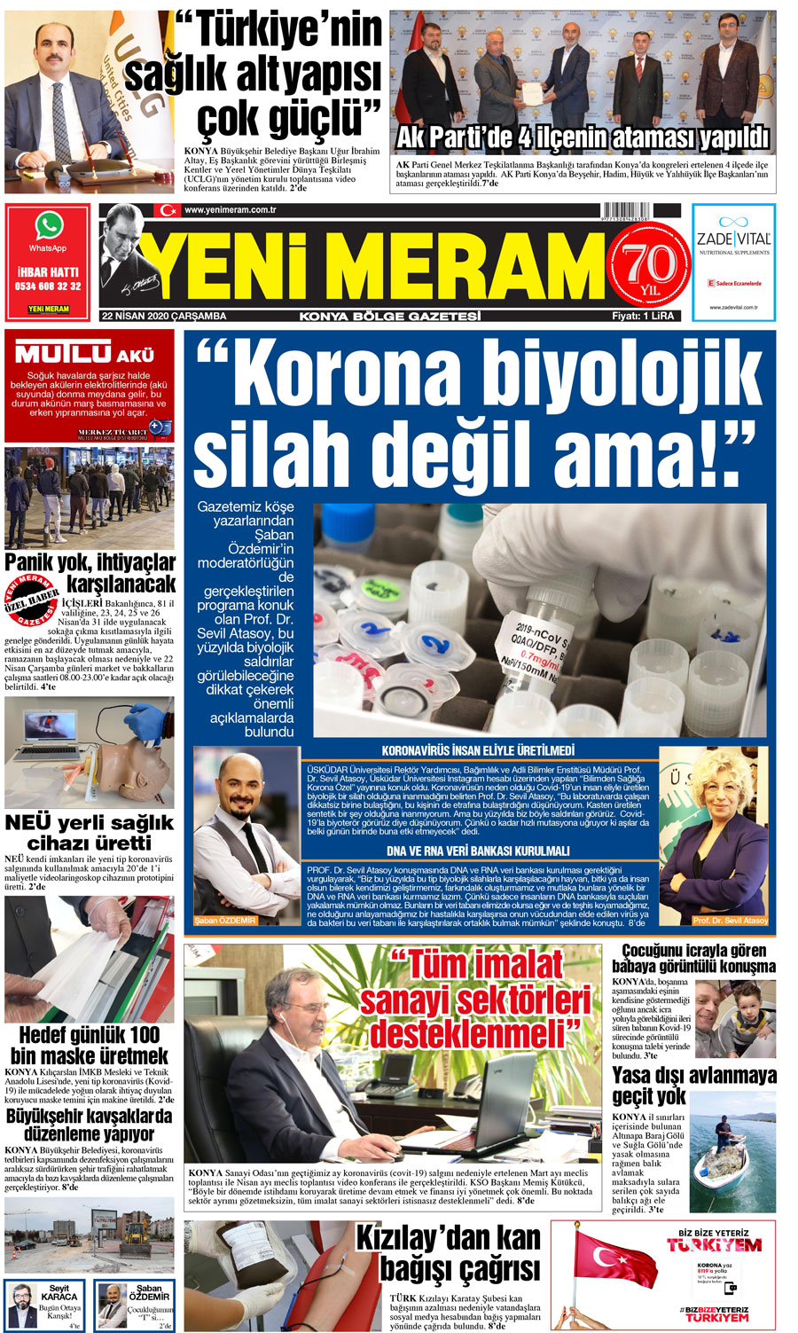 22 Nisan 2020 Yeni Meram Gazetesi