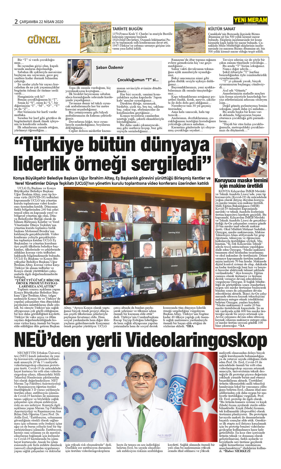 22 Nisan 2020 Yeni Meram Gazetesi