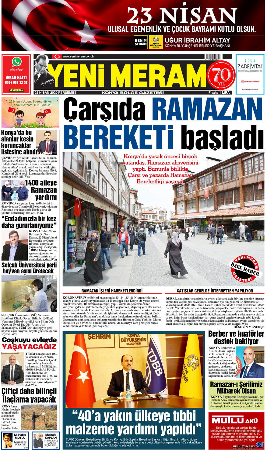 23 Nisan 2020 Yeni Meram Gazetesi