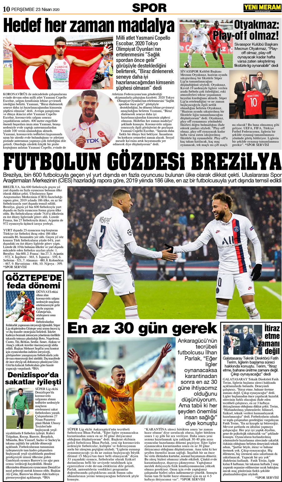 23 Nisan 2020 Yeni Meram Gazetesi