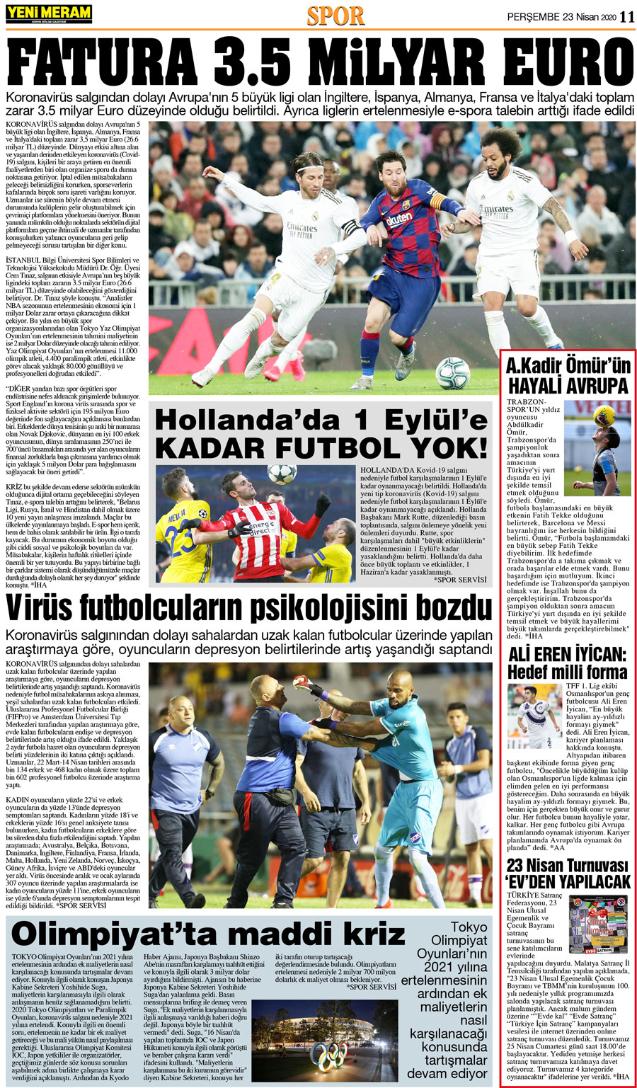 23 Nisan 2020 Yeni Meram Gazetesi