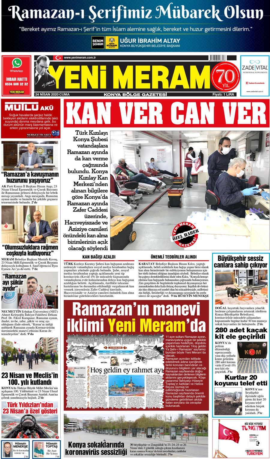 24 Nisan 2020 Yeni Meram Gazetesi