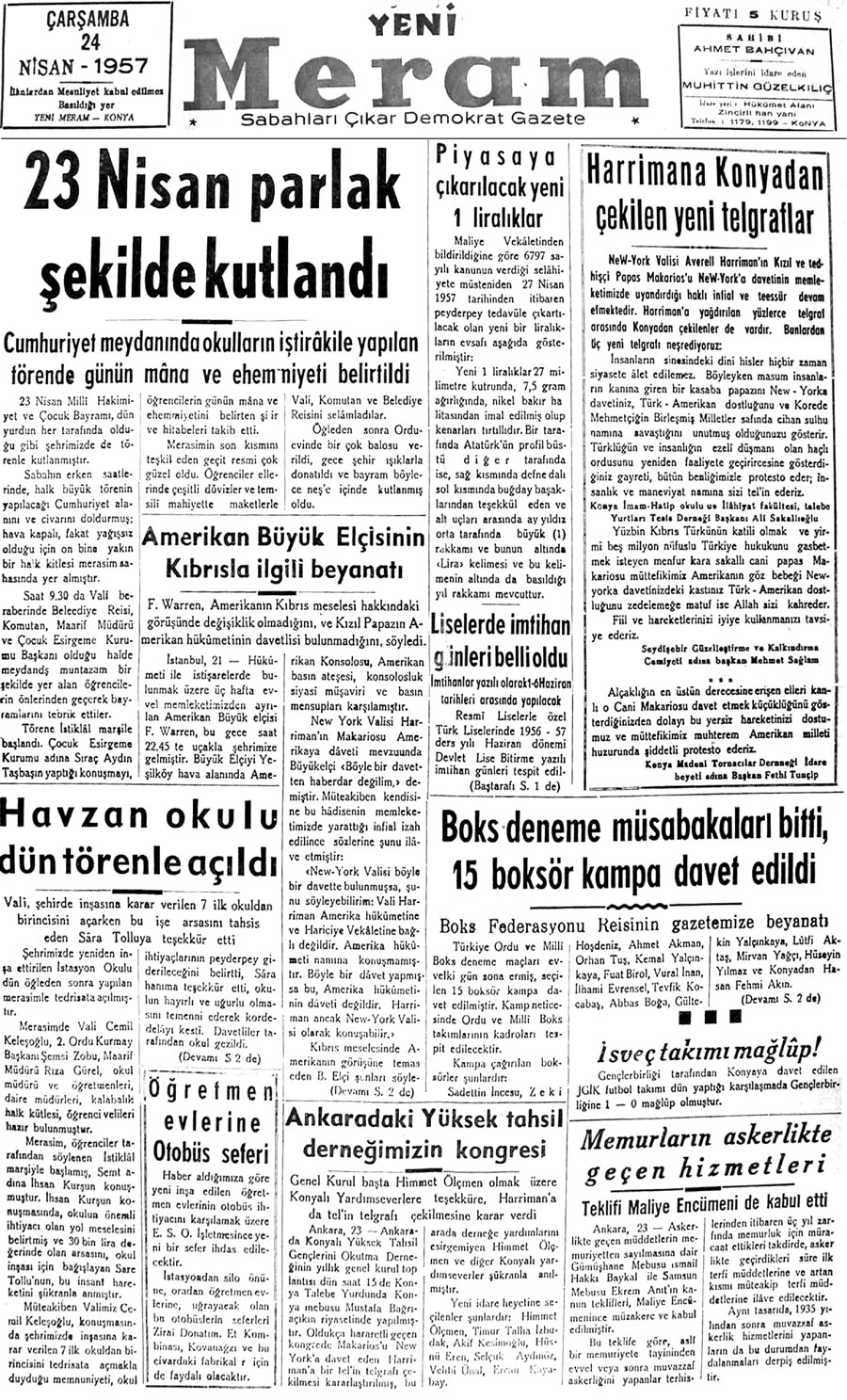 24 Nisan 2020 Yeni Meram Gazetesi