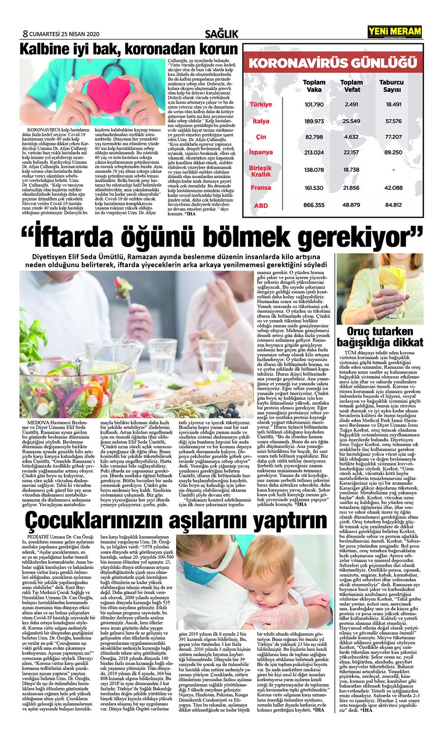 25 Nisan 2020 Yeni Meram Gazetesi