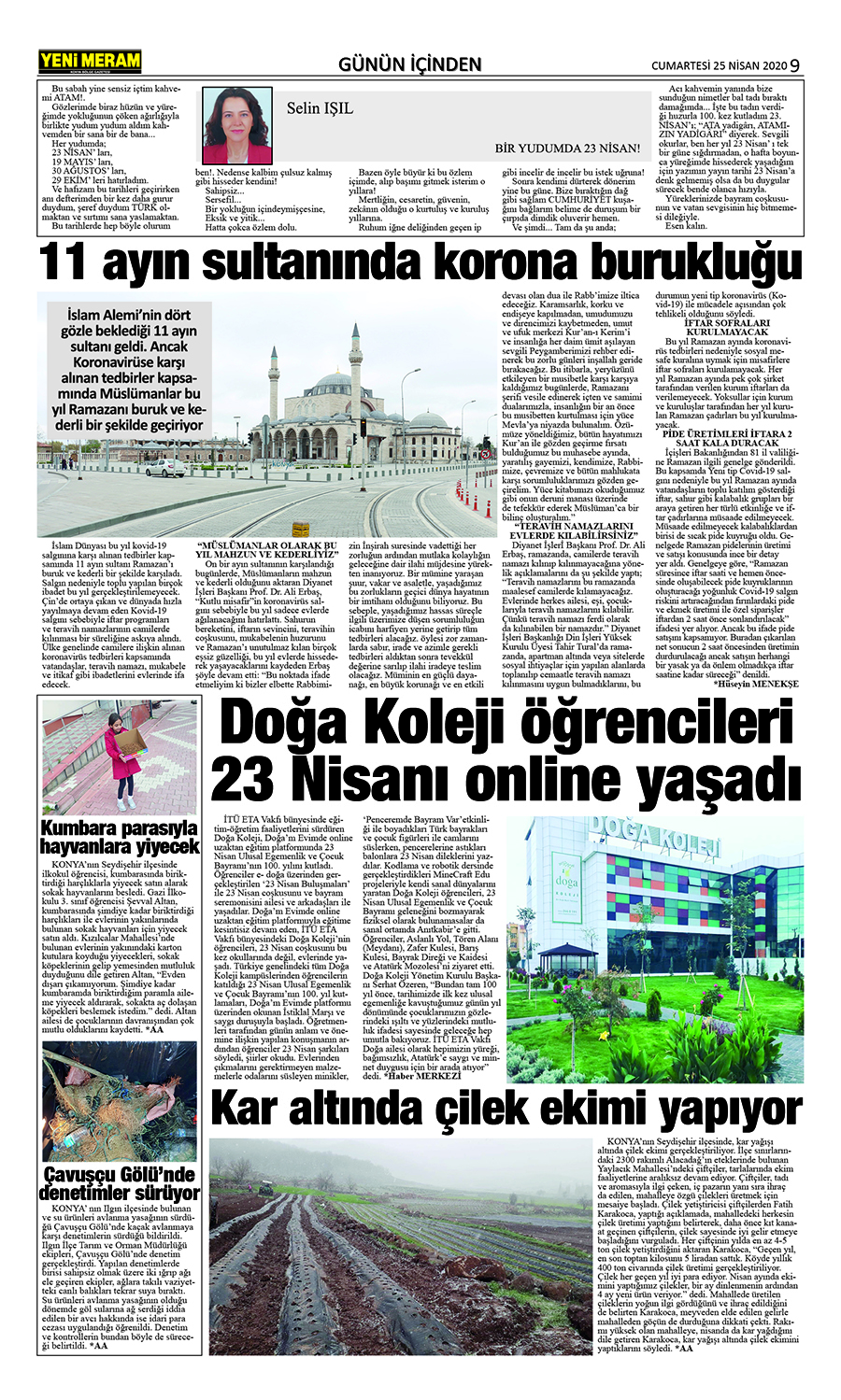 25 Nisan 2020 Yeni Meram Gazetesi