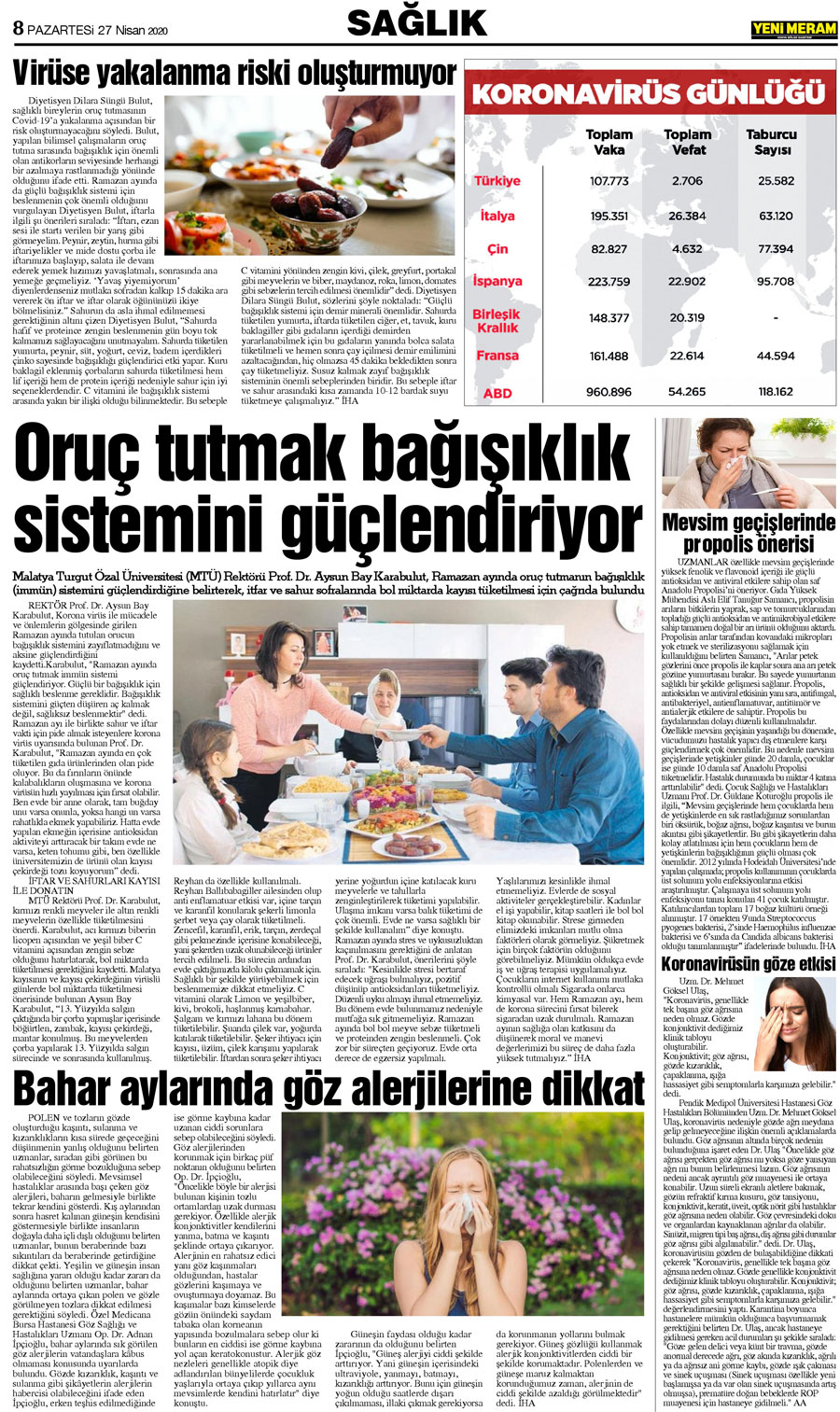 27 Nisan 2020 Yeni Meram Gazetesi