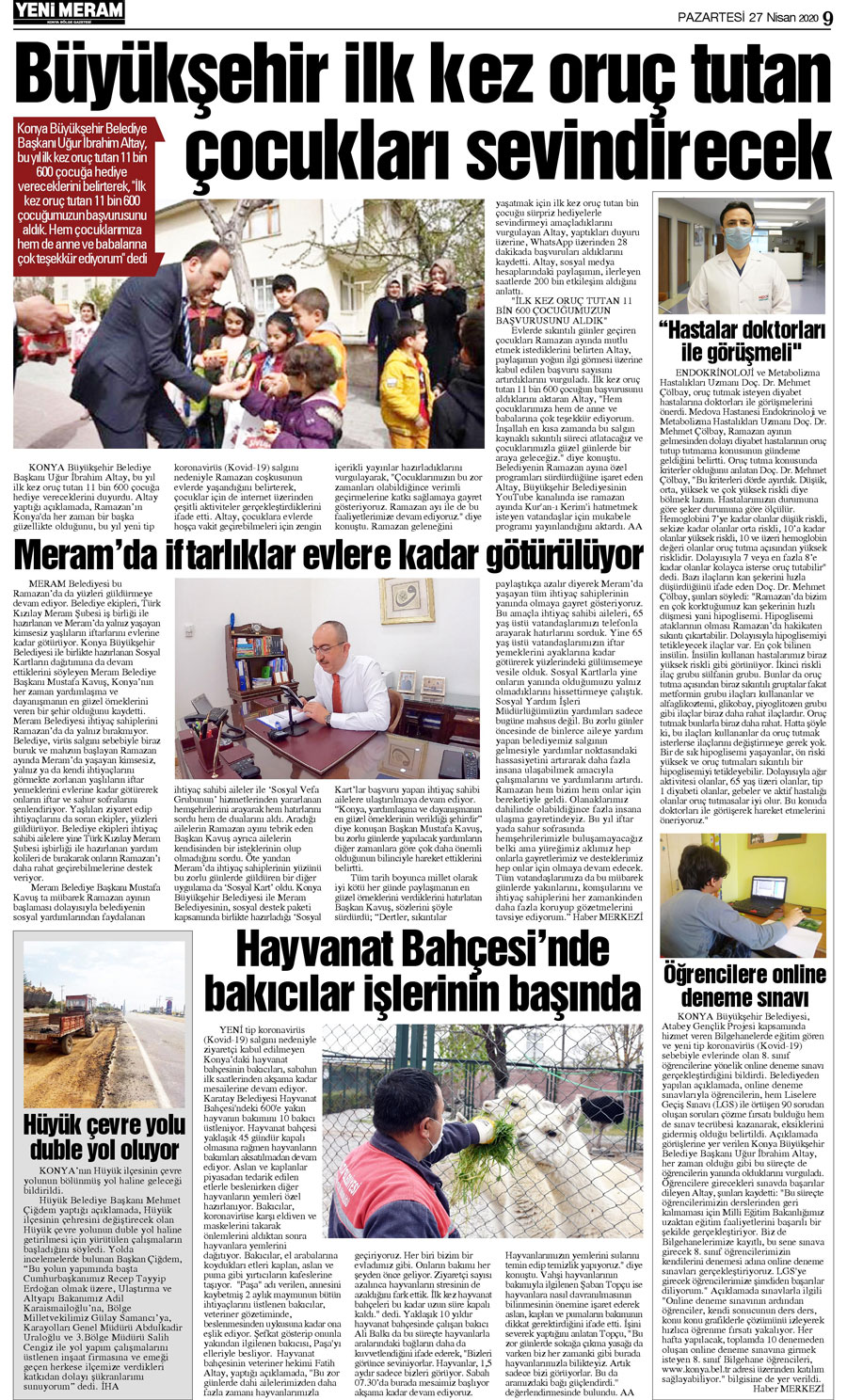 27 Nisan 2020 Yeni Meram Gazetesi