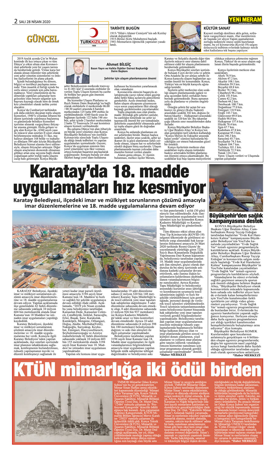 28 Nisan 2020 Yeni Meram Gazetesi