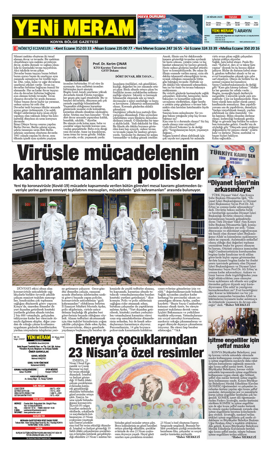 28 Nisan 2020 Yeni Meram Gazetesi