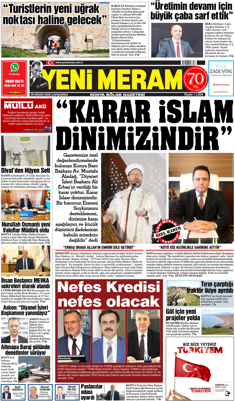 29 Nisan 2020 Yeni Meram Gazetesi